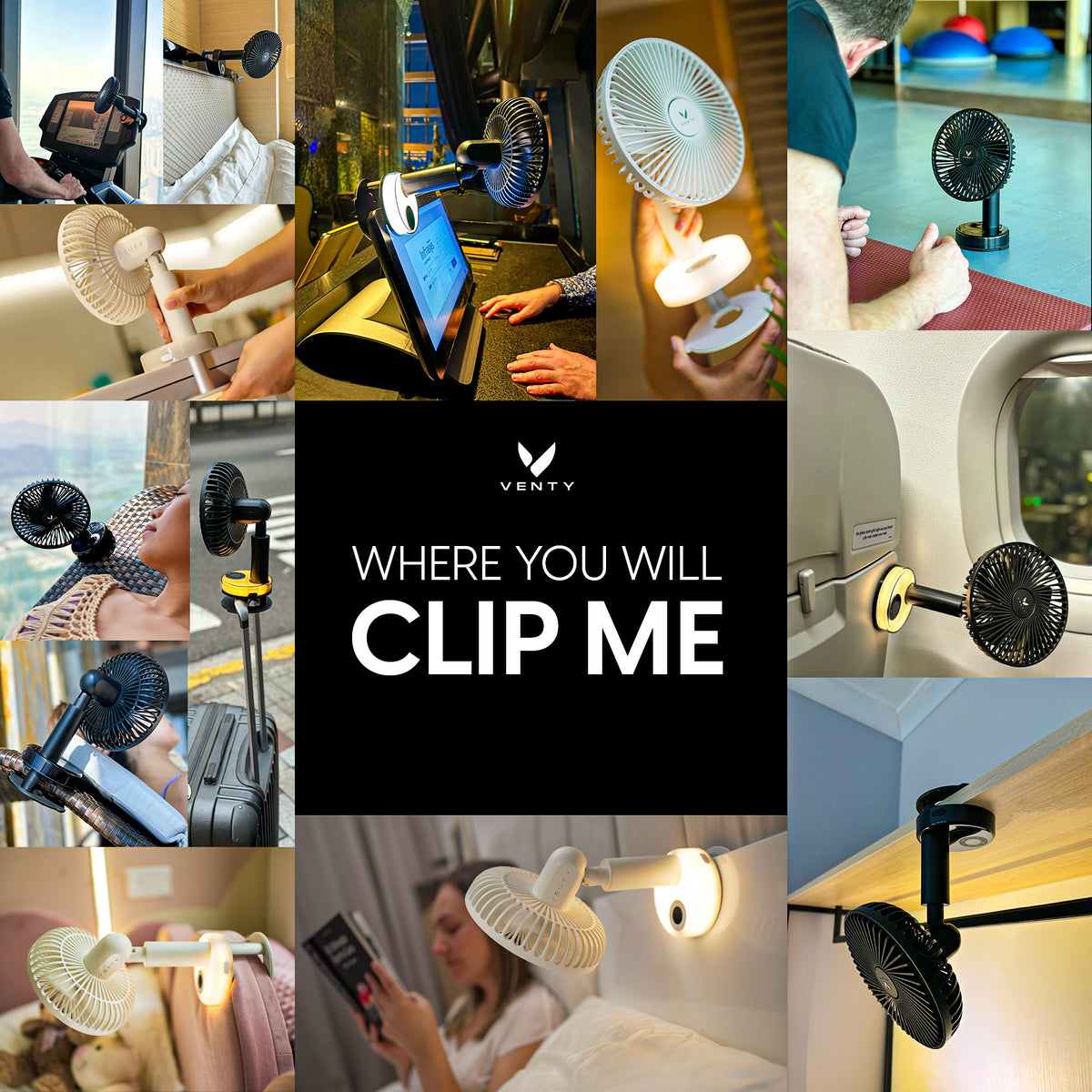 Ventilatore a clip Venty